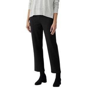 Eileen Fisher Pull On Straight Ponte Pants Size PS Black